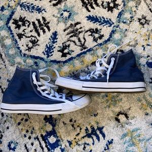 Navy high top converse